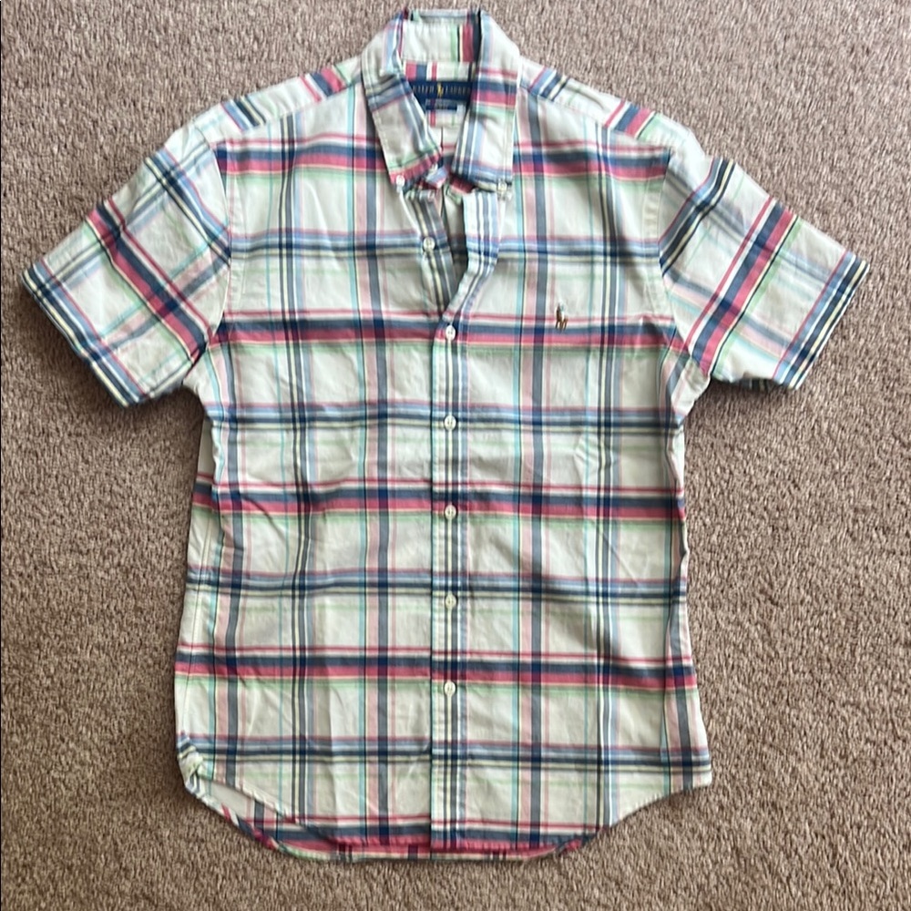Polo by Ralph Lauren Red and Blue Casual Button Down Shirt